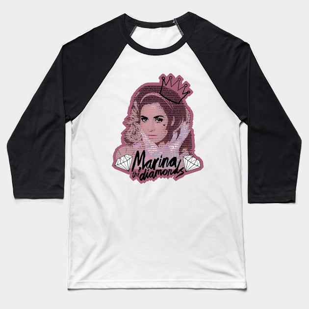 Typography Marina Baseball T-Shirt by AmeAki